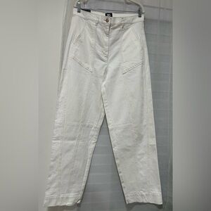 NWT-DO Dee Ocieppo White Wide Leg Pants High Rise Size 10